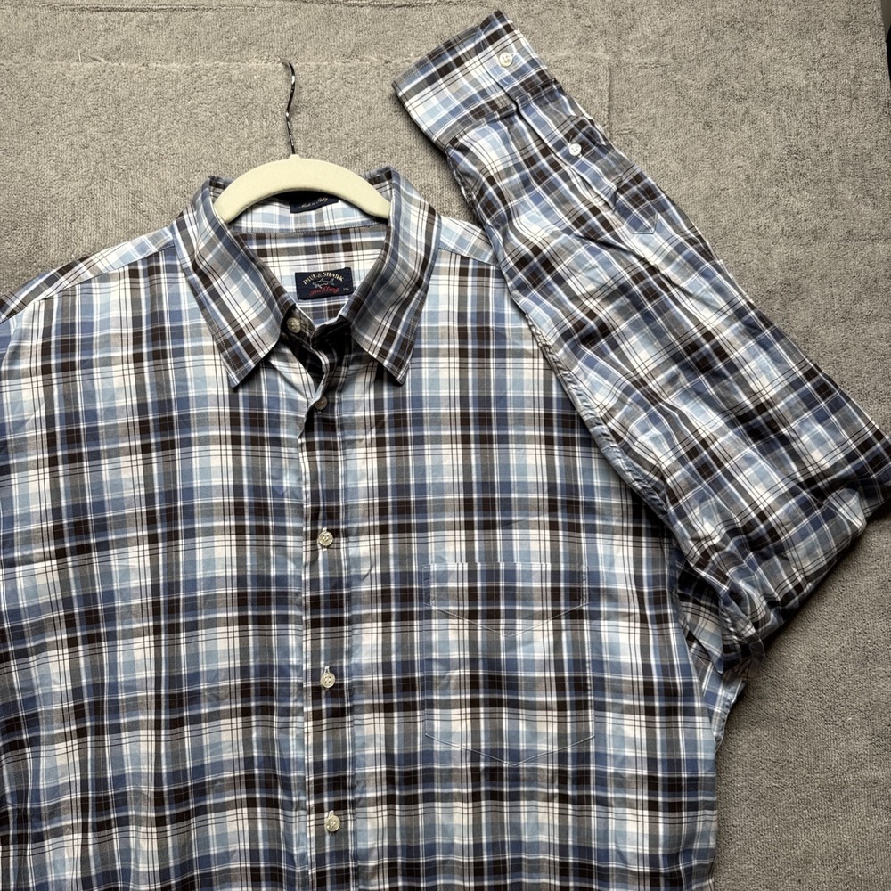 Paul & Shark Yachting Shirt Mens XXL Black Plaid Long Sleeve Button Up Italy